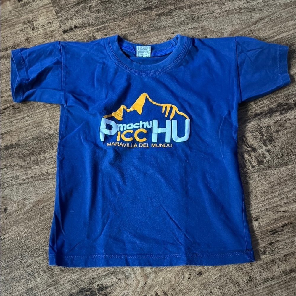 Blue Machu Picchu Kids T-Shirt